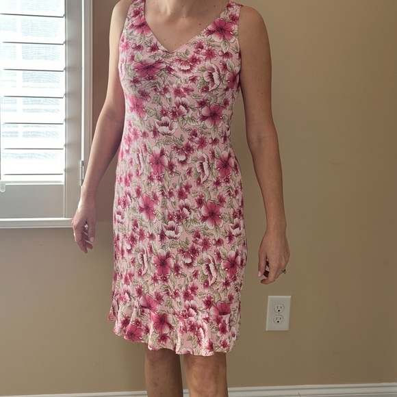 y2k ann taylor pink floral dress babydoll depop coquette twee - Picture 1 of 7